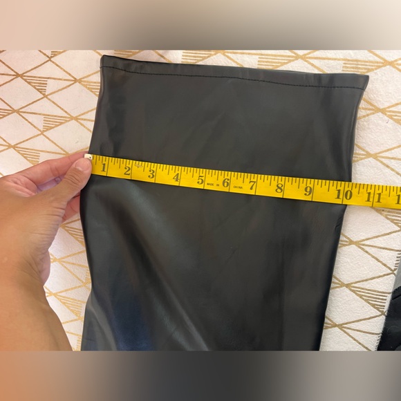 MOTHER High Waisted Tunnel Vision Pleated Wide Leg Faux Leather Pants Size 27 - Picture 15 of 16